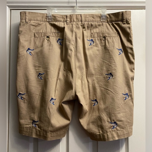 Island Republic Men’s Tan Shorts Embroidered With Fish Cruise Beach Sz 42 - Picture 14 of 14